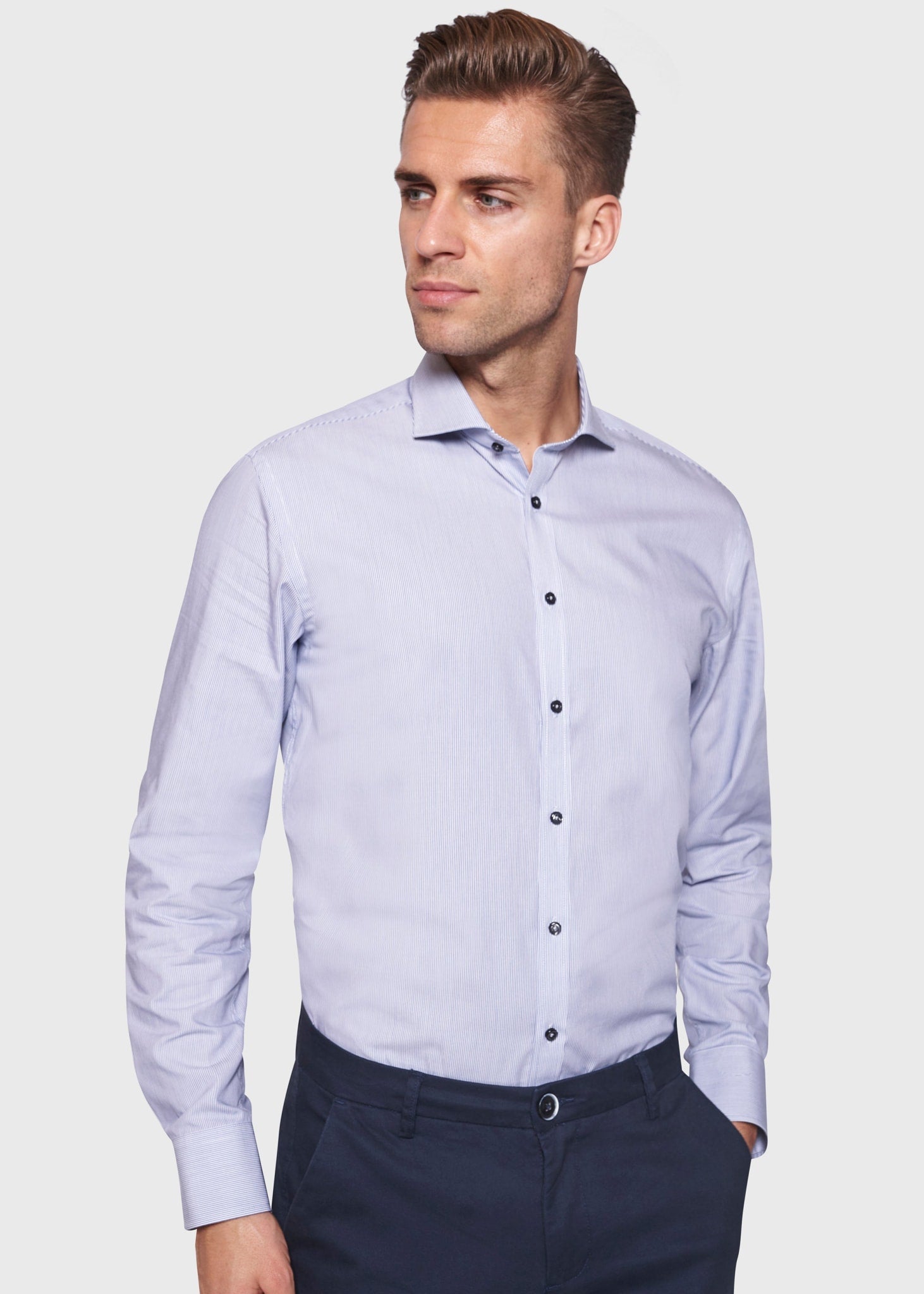 BS Ridley Slim Fit Skjorte Blue - Blue