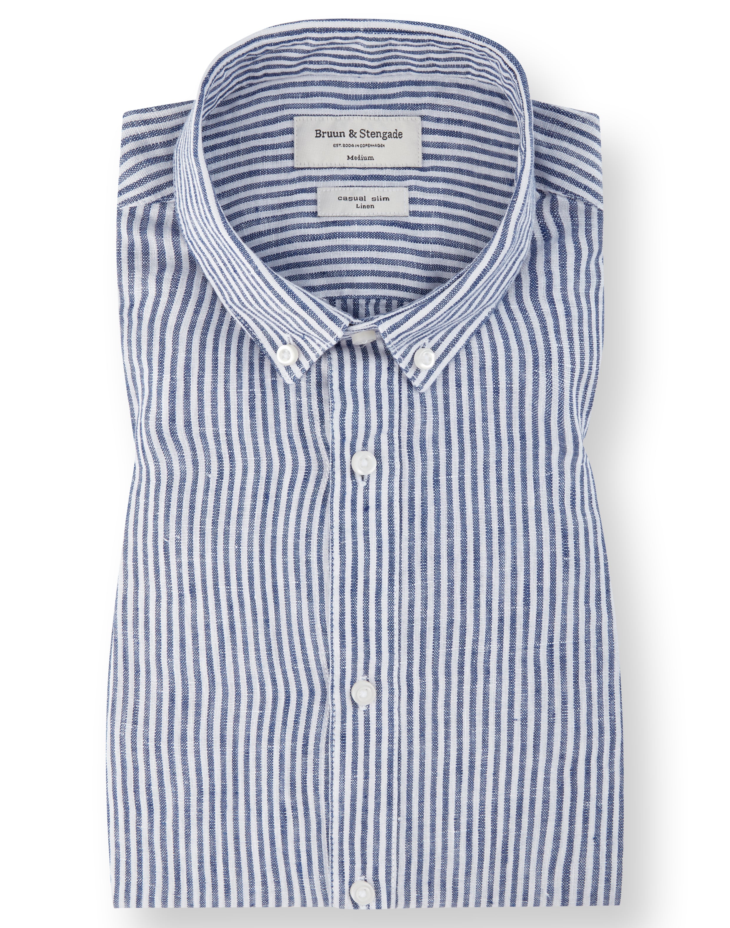 BS Saga Slim Fit Linneskjorta Mörkblå