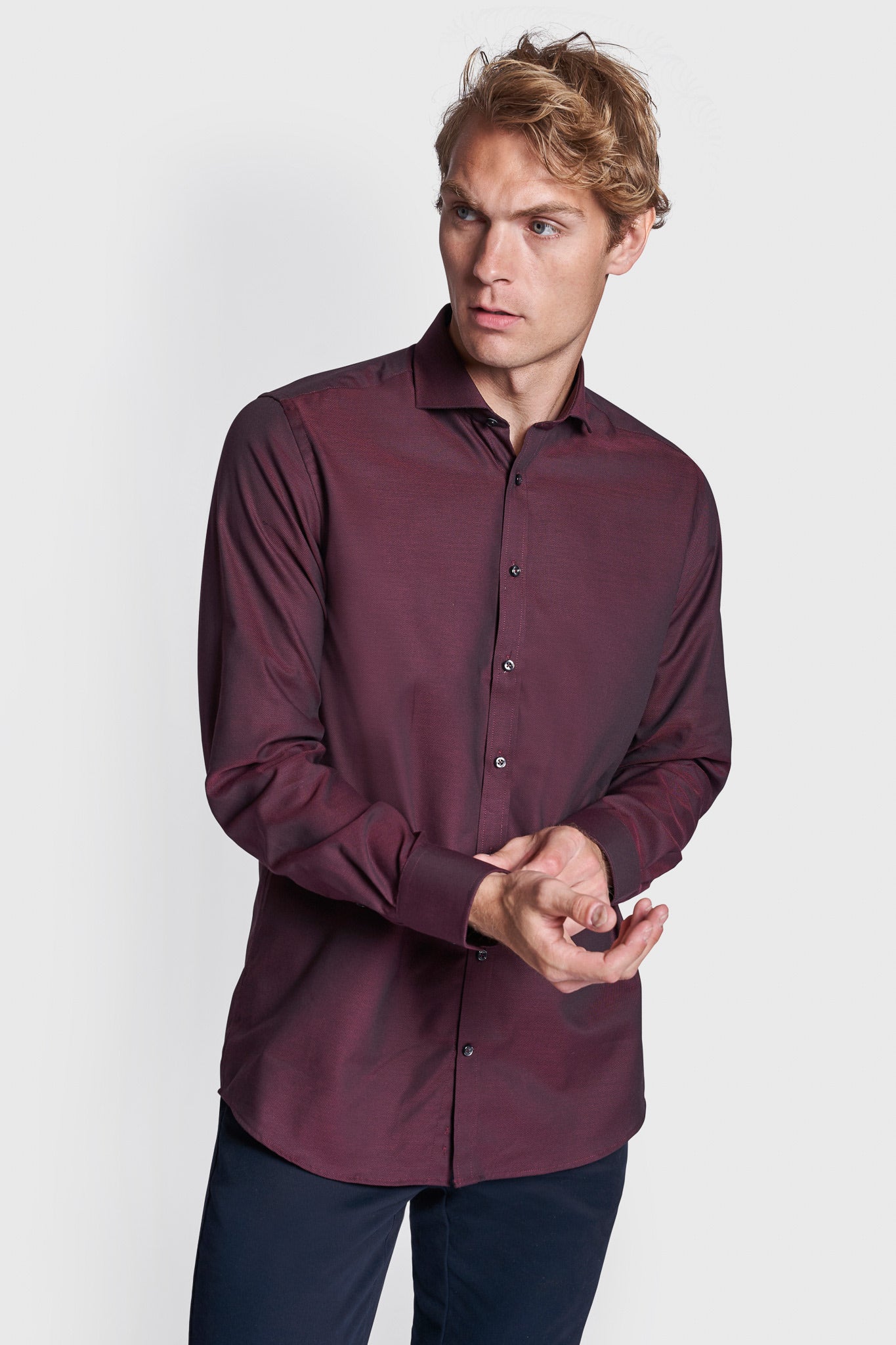 BS Fellaini Modern Fit Skjorte - Bordeaux