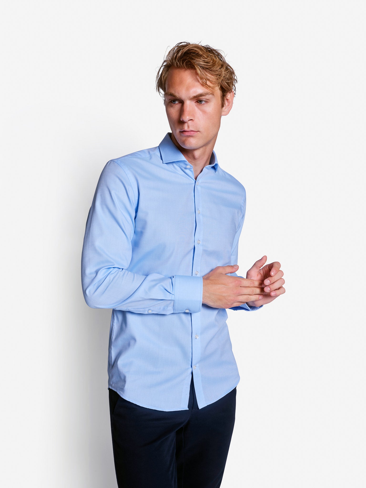 BS Basswood Slim Fit Shirt - Light Blue