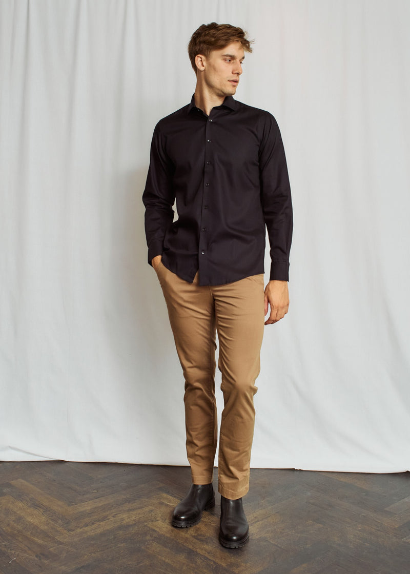 BS Miles Slim Fit Skjorte - Black