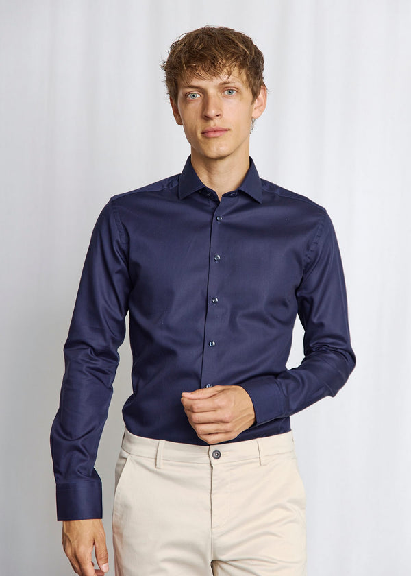 BS Miles Slim Fit Skjorte - Navy