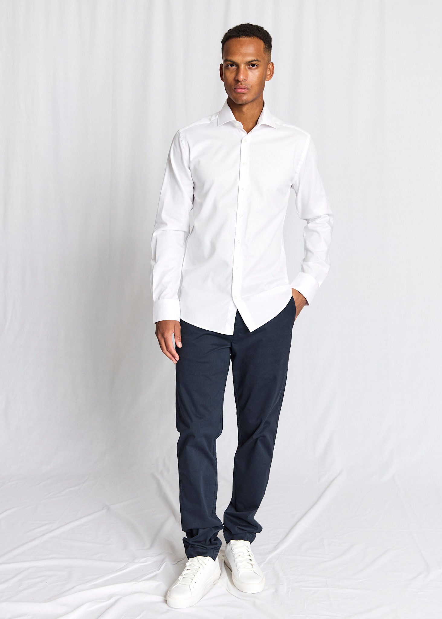 BS Miles Slim Fit Skjorte - White