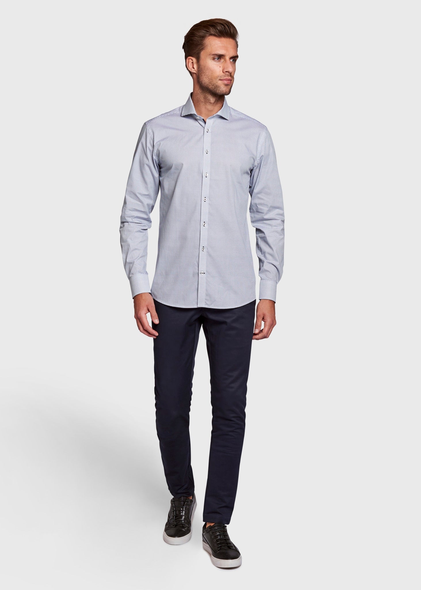 BS Skyler Slim Fit Skjorte - Navy