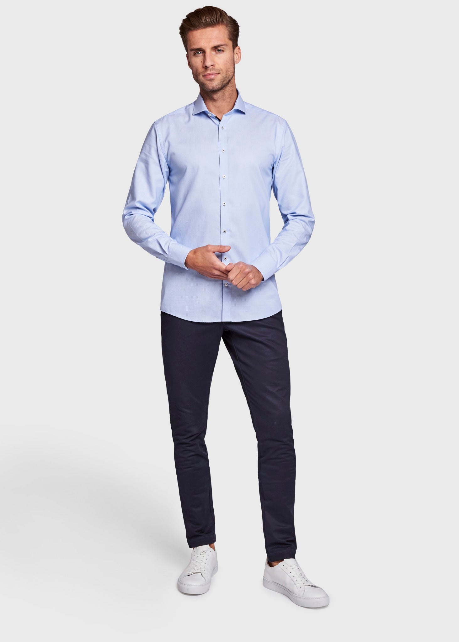 BS Lato Modern Fit Skjorta - Ljusblå