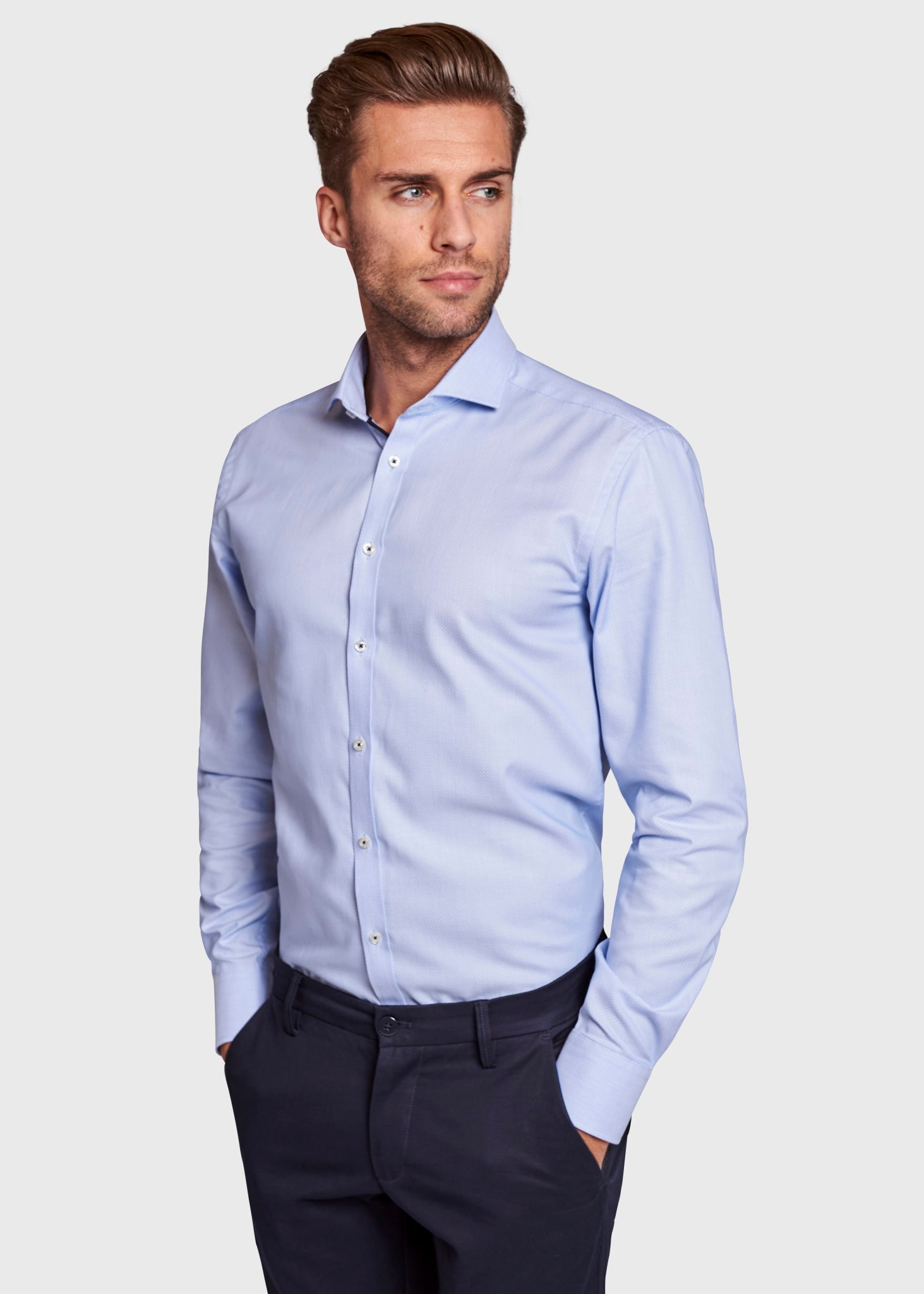 BS Lato Modern Fit Skjorta - Ljusblå