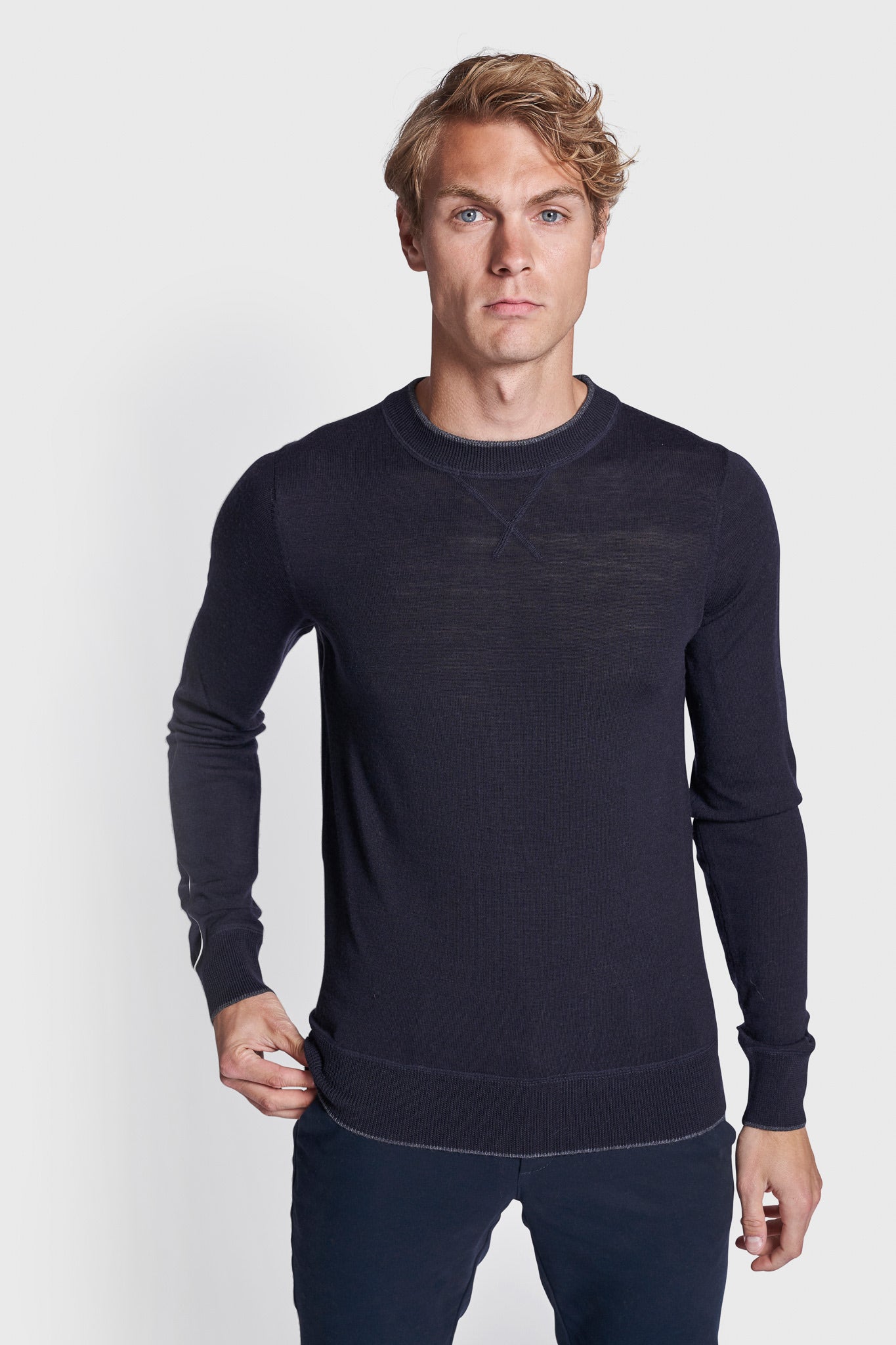 BS Federer Regular Fit Strik - Navy
