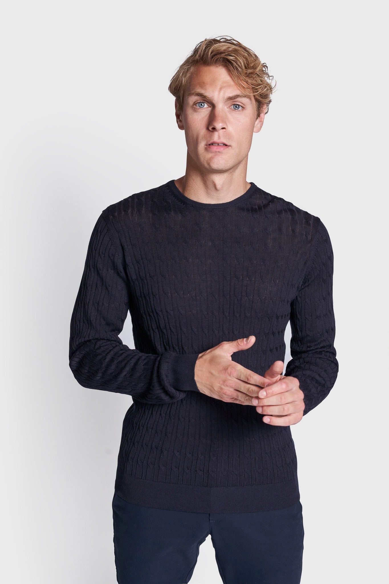 BS Kyrgios Regular Fit Stickad tröja - Navy