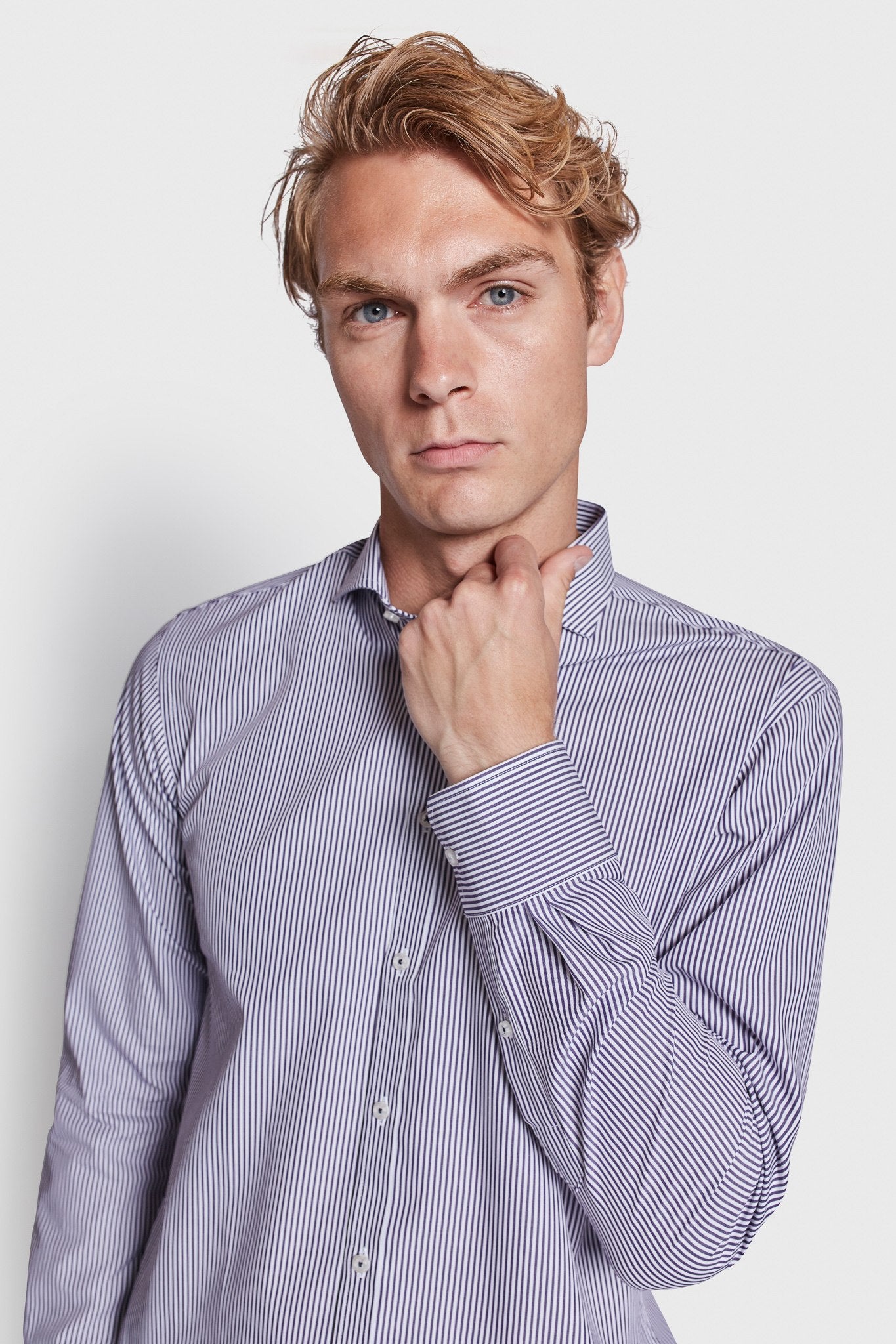 BS Serdar Slim Fit Skjorta - Lila