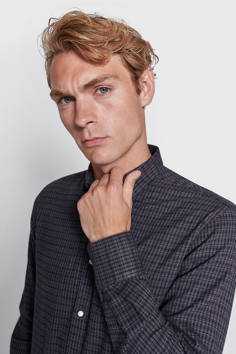 BS Hamza Casual Slim Fit Skjorte - Thunder