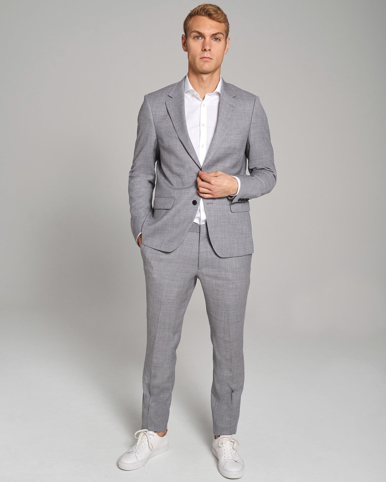 BS Lucca Slim Fit Kavaj - Grå