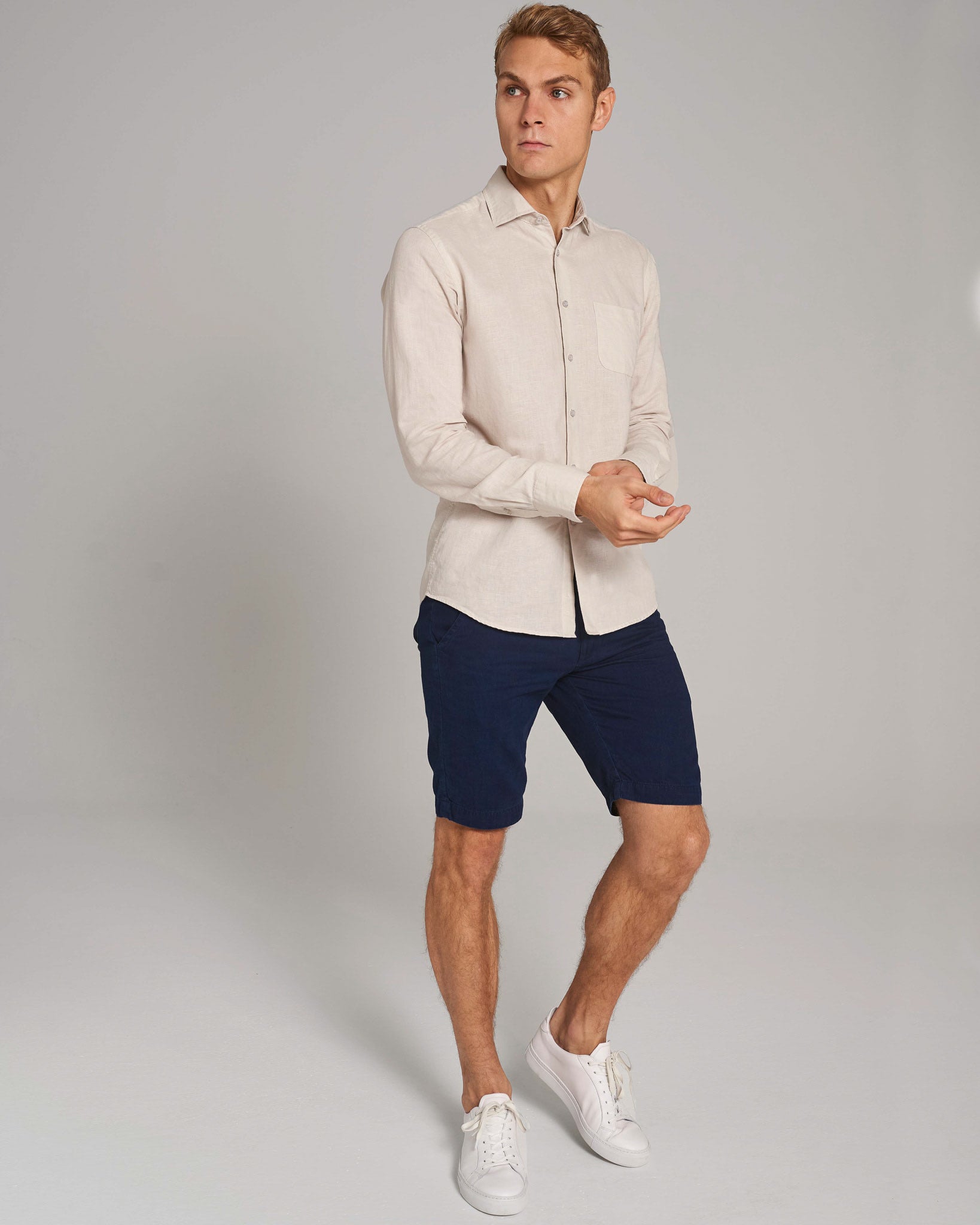 BS Ricciardo Casual Slim Fit Skjorte - Sand