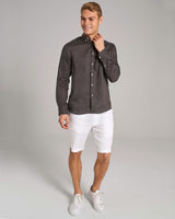 BS Sainz Casual Slim Fit Skjorte - Charcoal