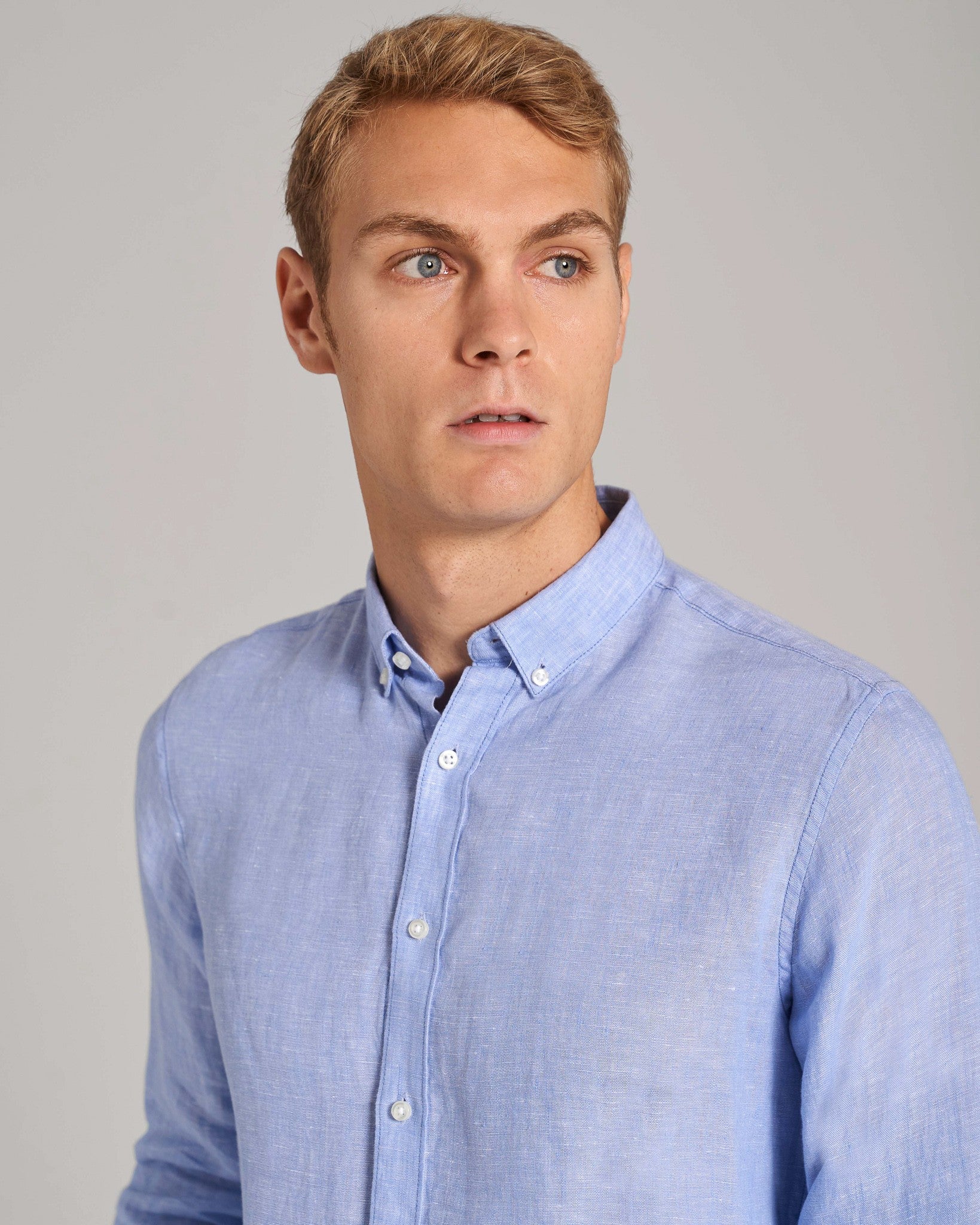 BS Sainz Casual Slim Fit Skjorta - Light Blue