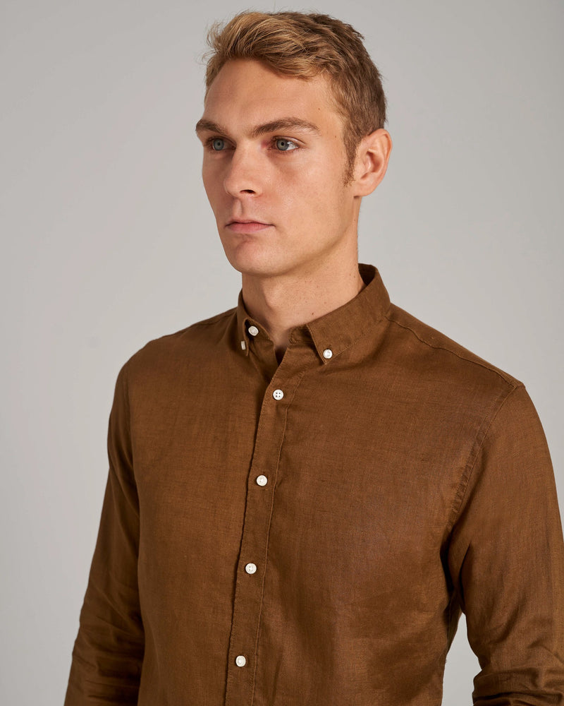 BS Sainz Casual Slim Fit Skjorte - Ochre