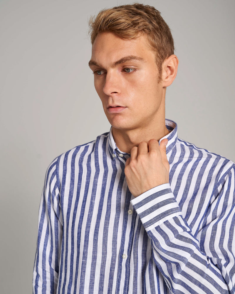 BS Ocon Casual Slim Fit Skjorte - Blue/White