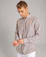 BS Ocon Casual Slim Fit Skjorte - Ochre/White