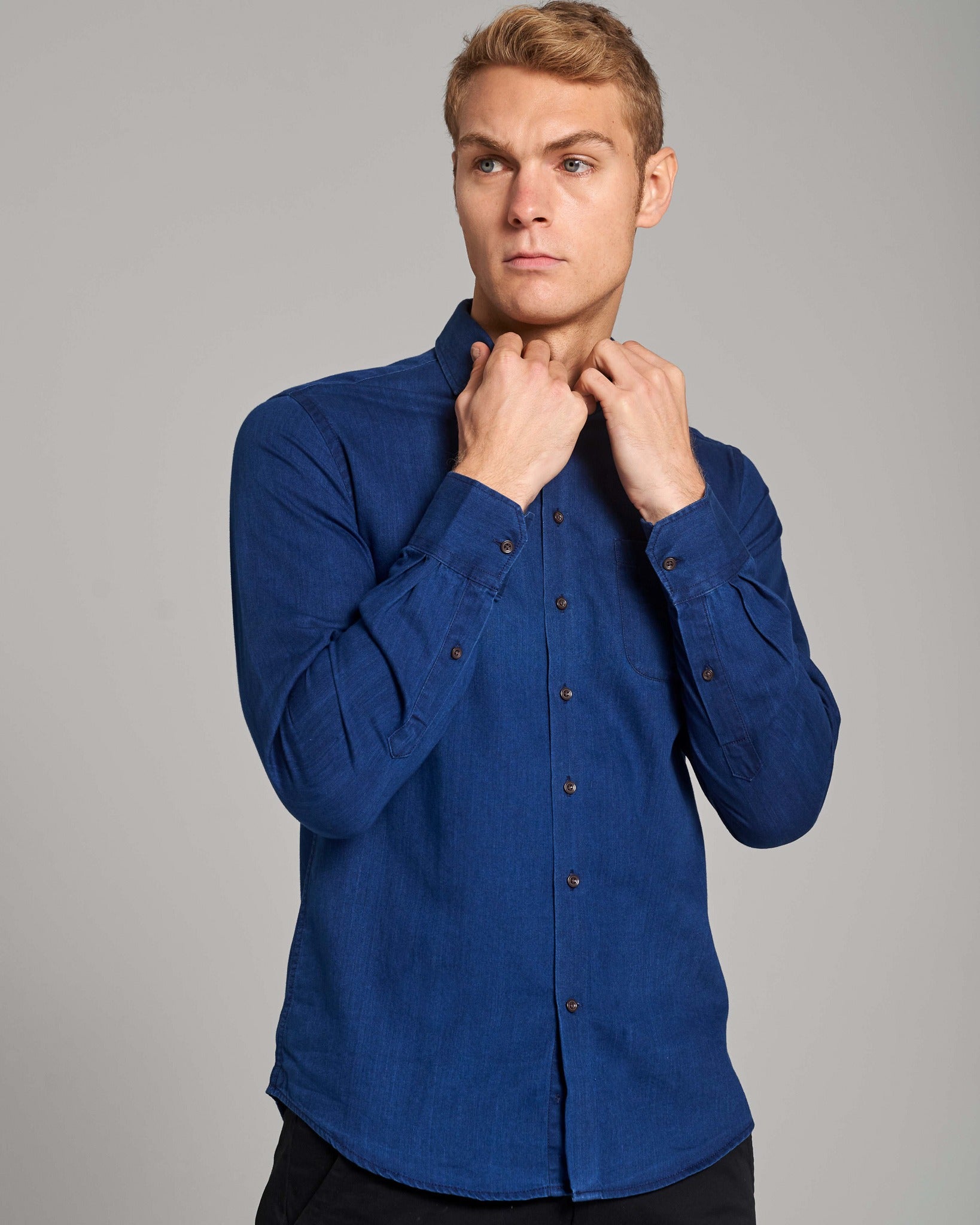 BS Norris Casual Slim Fit Skjorte - Indigo