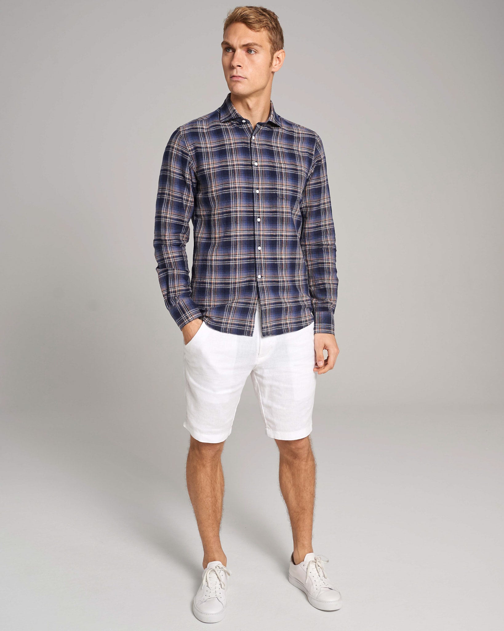 BS Gasly Casual Slim Fit Skjorte - Dark Blue