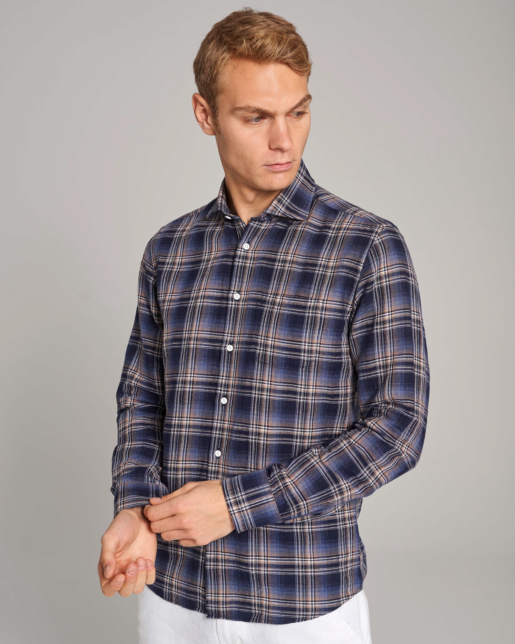 BS Gasly Casual Slim Fit Skjorte - Dark Blue