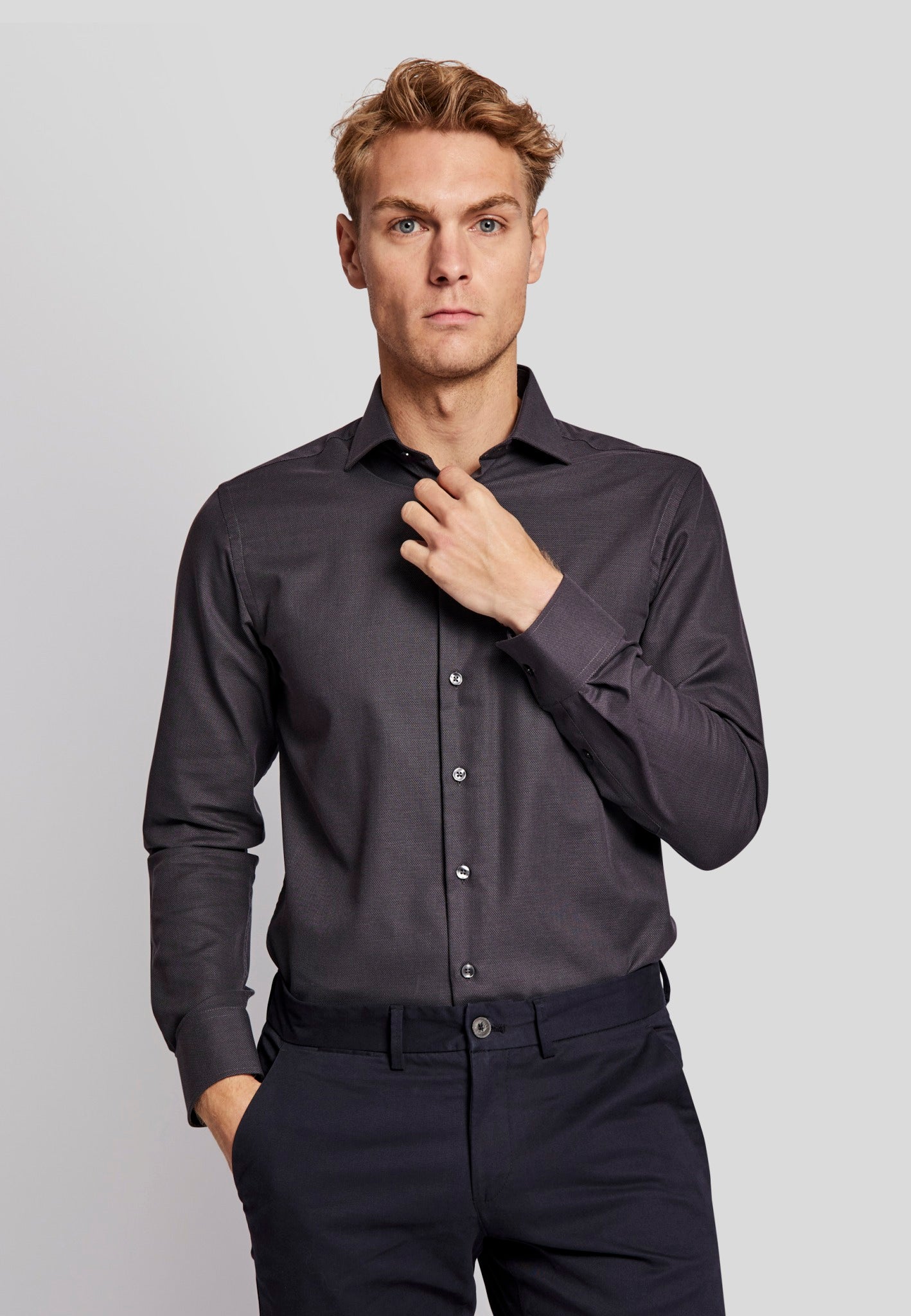 BS Lamela modern fit Skjorta - Charcoal