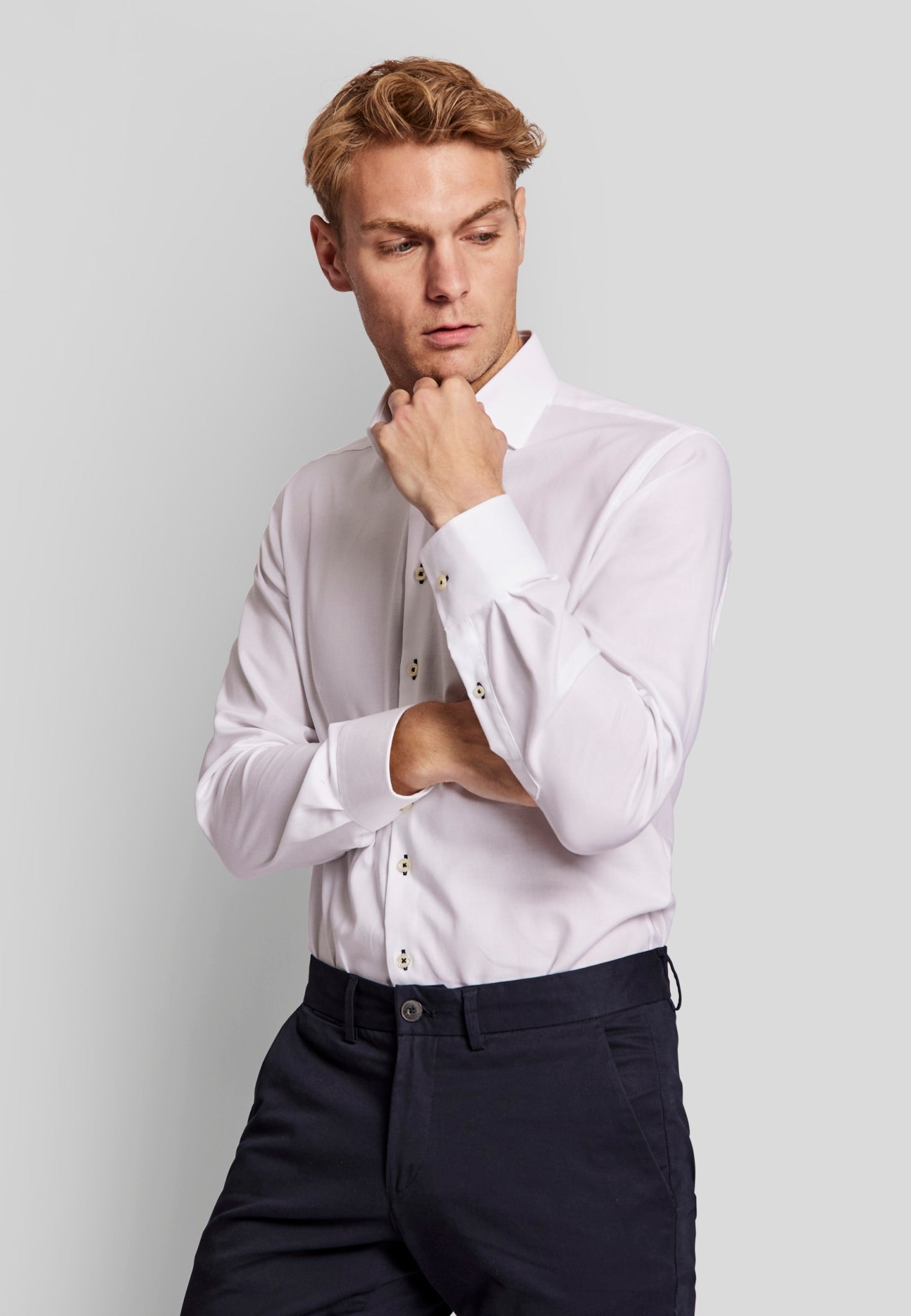 BS Pung modern fit Skjorte - White