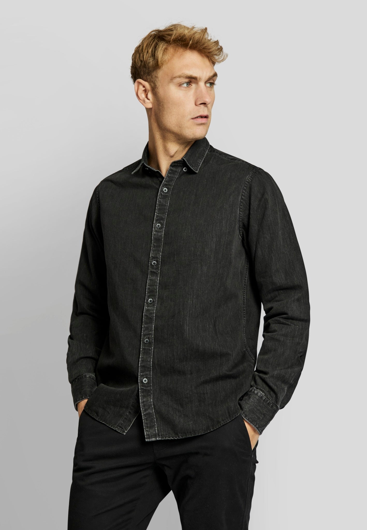 BS Elverum casual slim fit Skjorta - Black