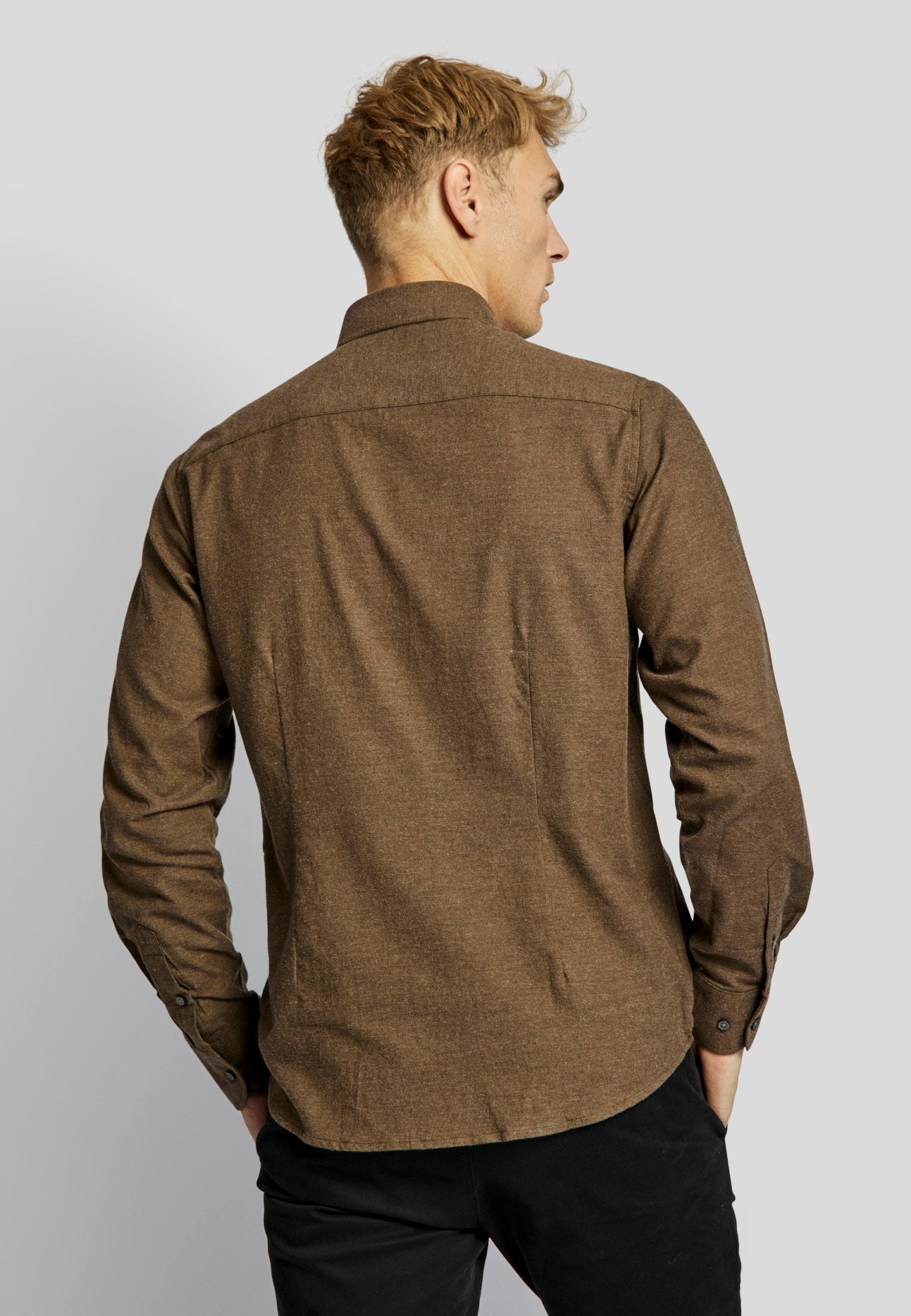 BS Halden casual slim fit Skjorte - Brown