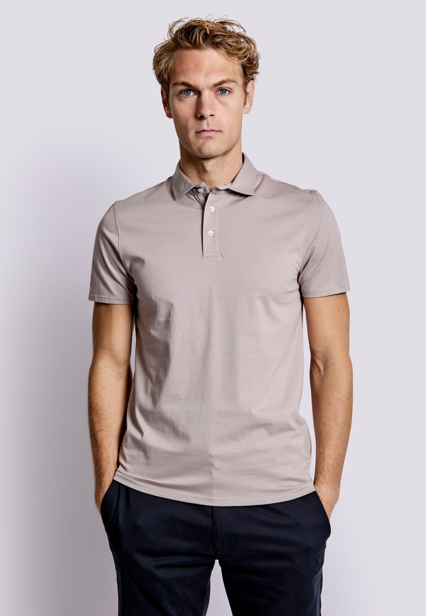 BS Natesan Regular Fit Piké - Clay