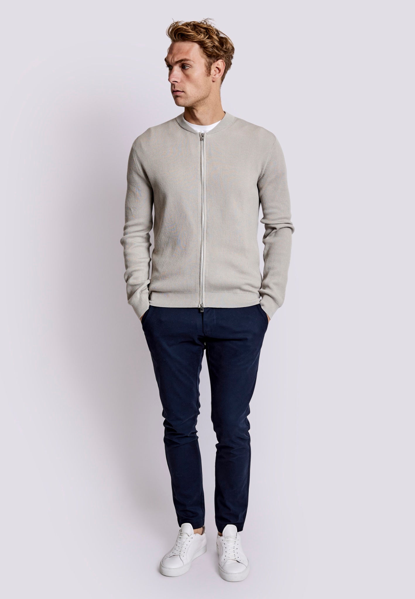 BS Andres Regular Fit Strik - Sand