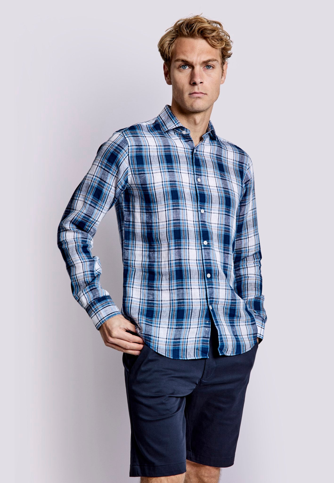 BS Leganés Casual Modern Fit Shirt - Blue