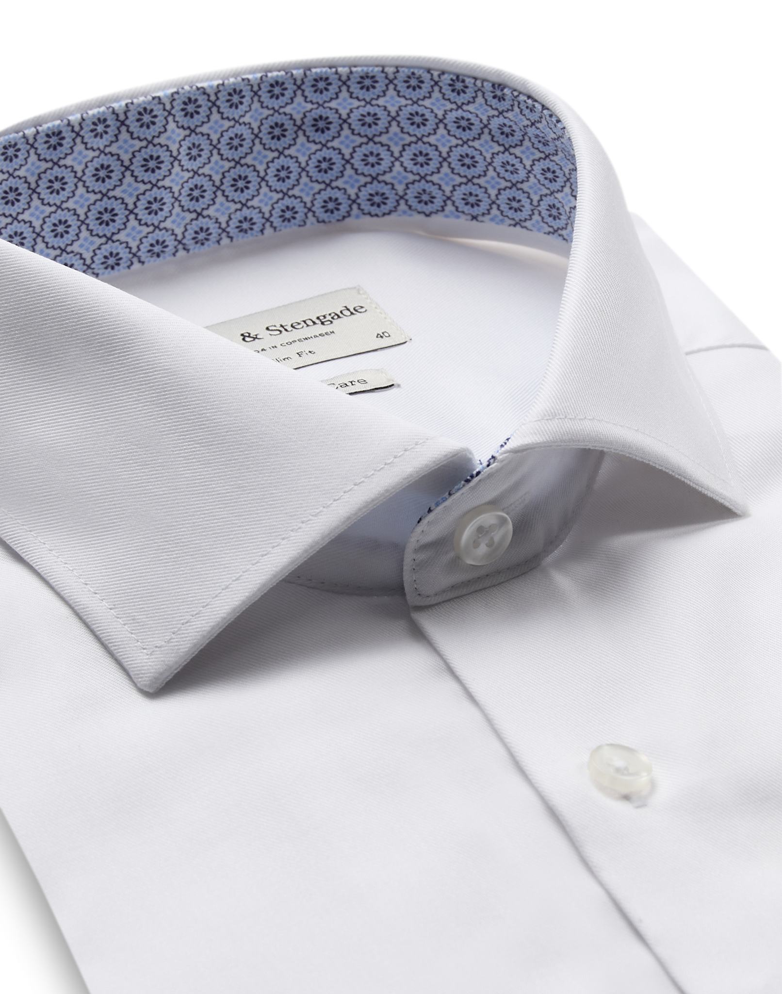 BS Navone Slim Fit Skjorte - White