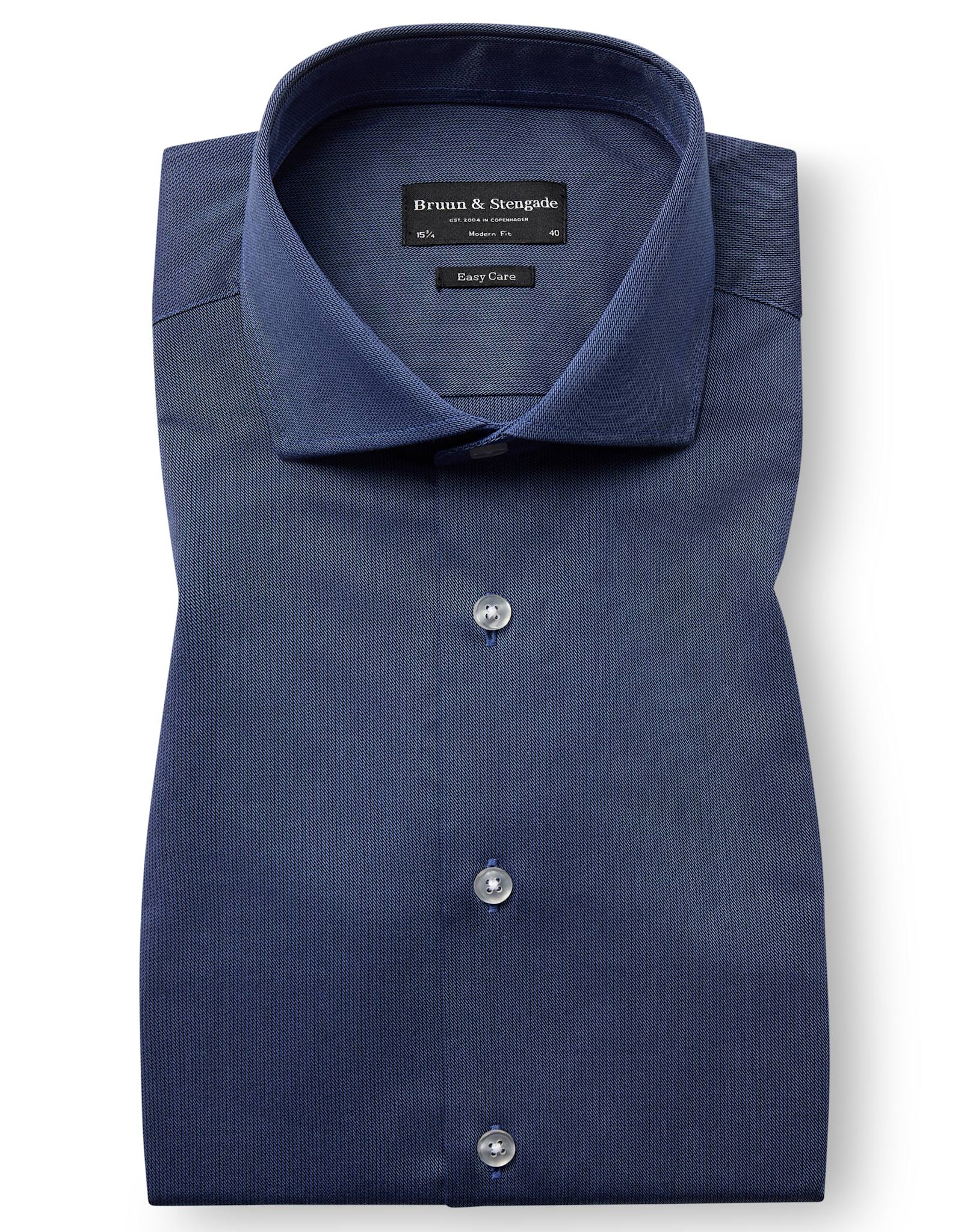 BS Etcheverry Modern Fit Skjorte - Dark Blue