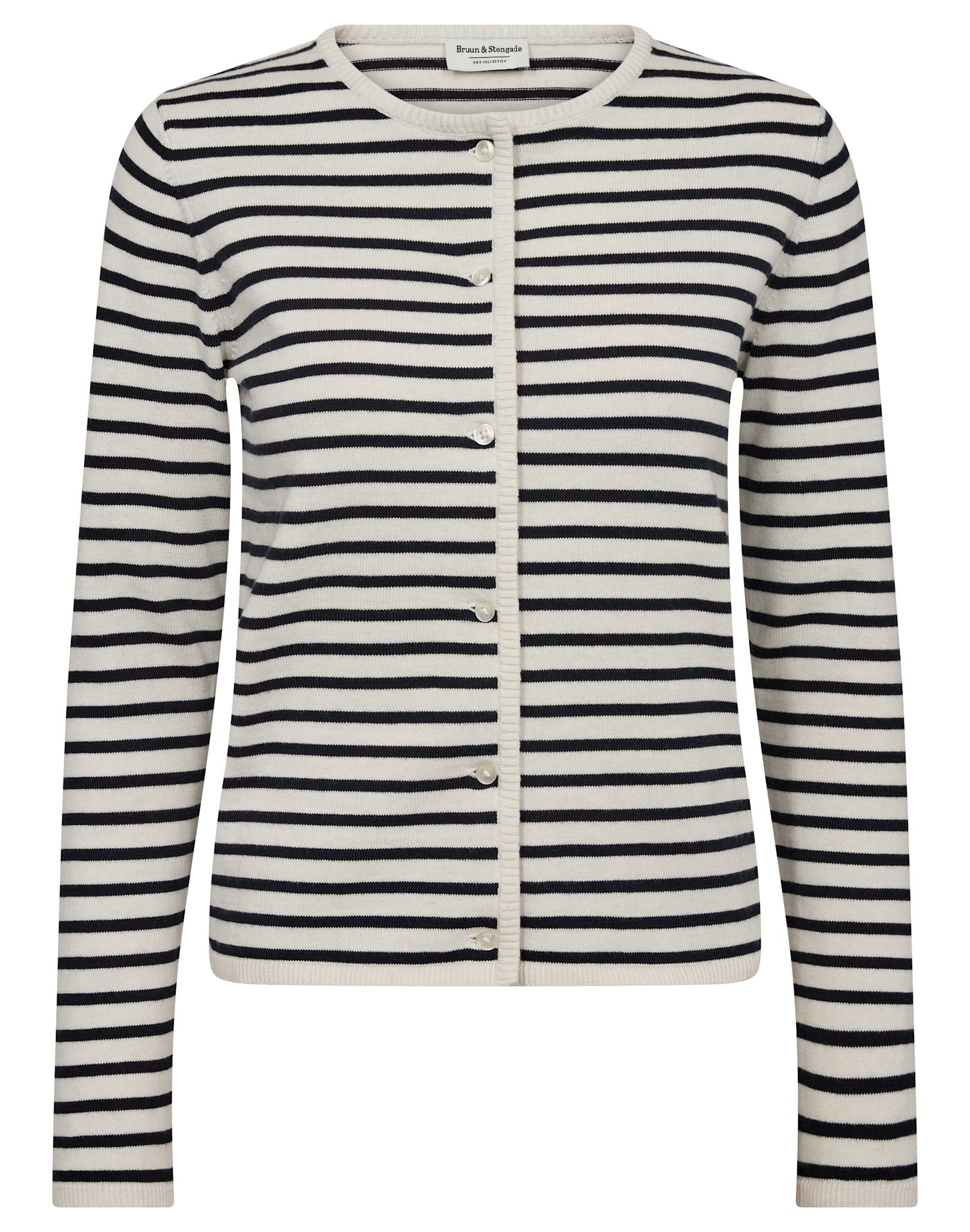 BS Melina Regular Fit Strik - Off White/Navy