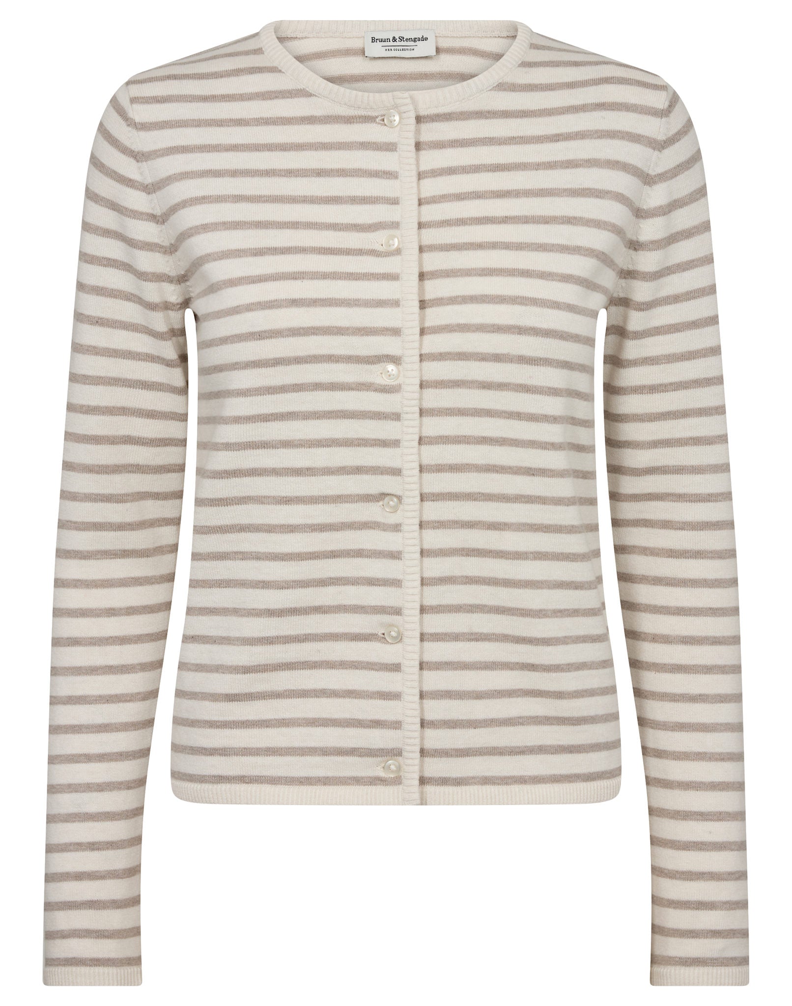 BS Melina Regular Fit Strik - Sand/White