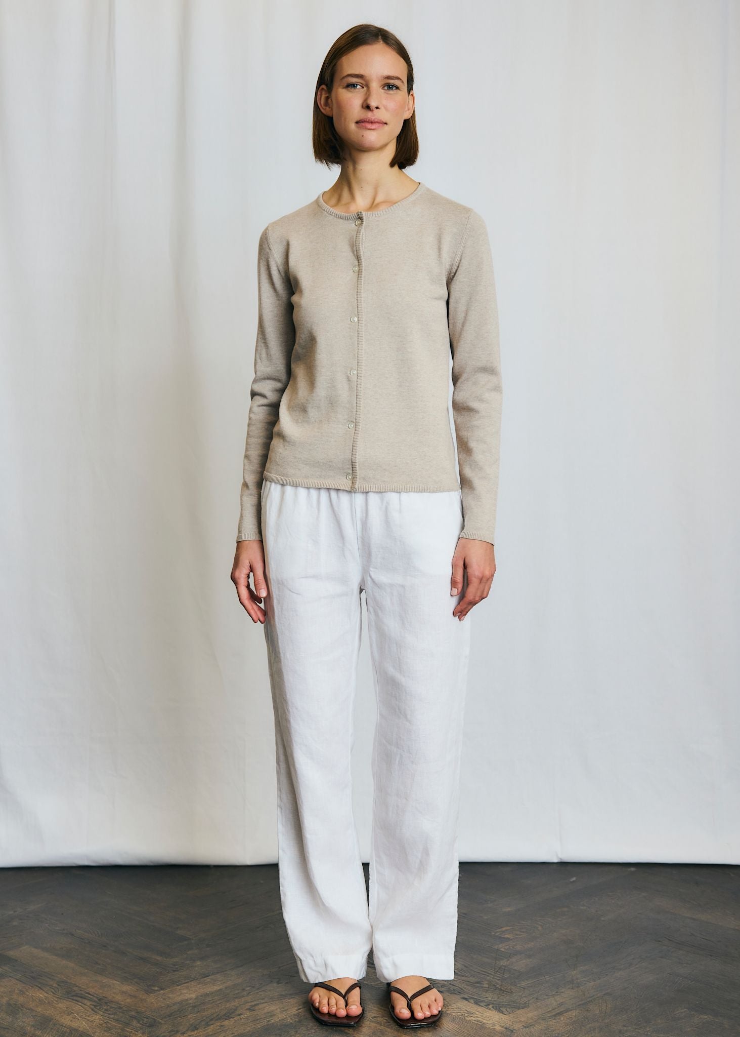 BS Melina Regular Fit Strik - Sand