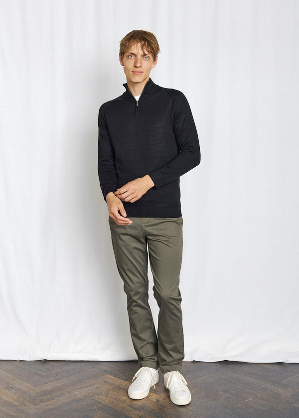 BS Pelle Regular Fit Strik - Black