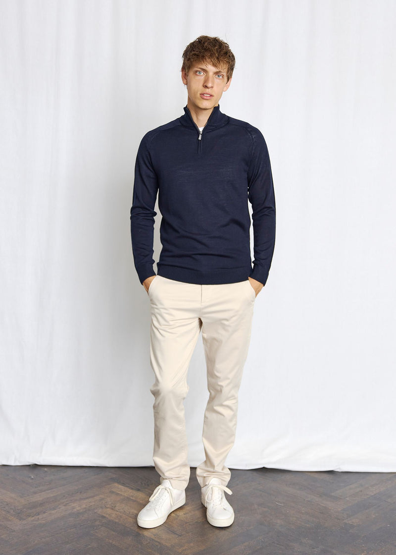 BS Pelle Regular Fit Strik - Navy