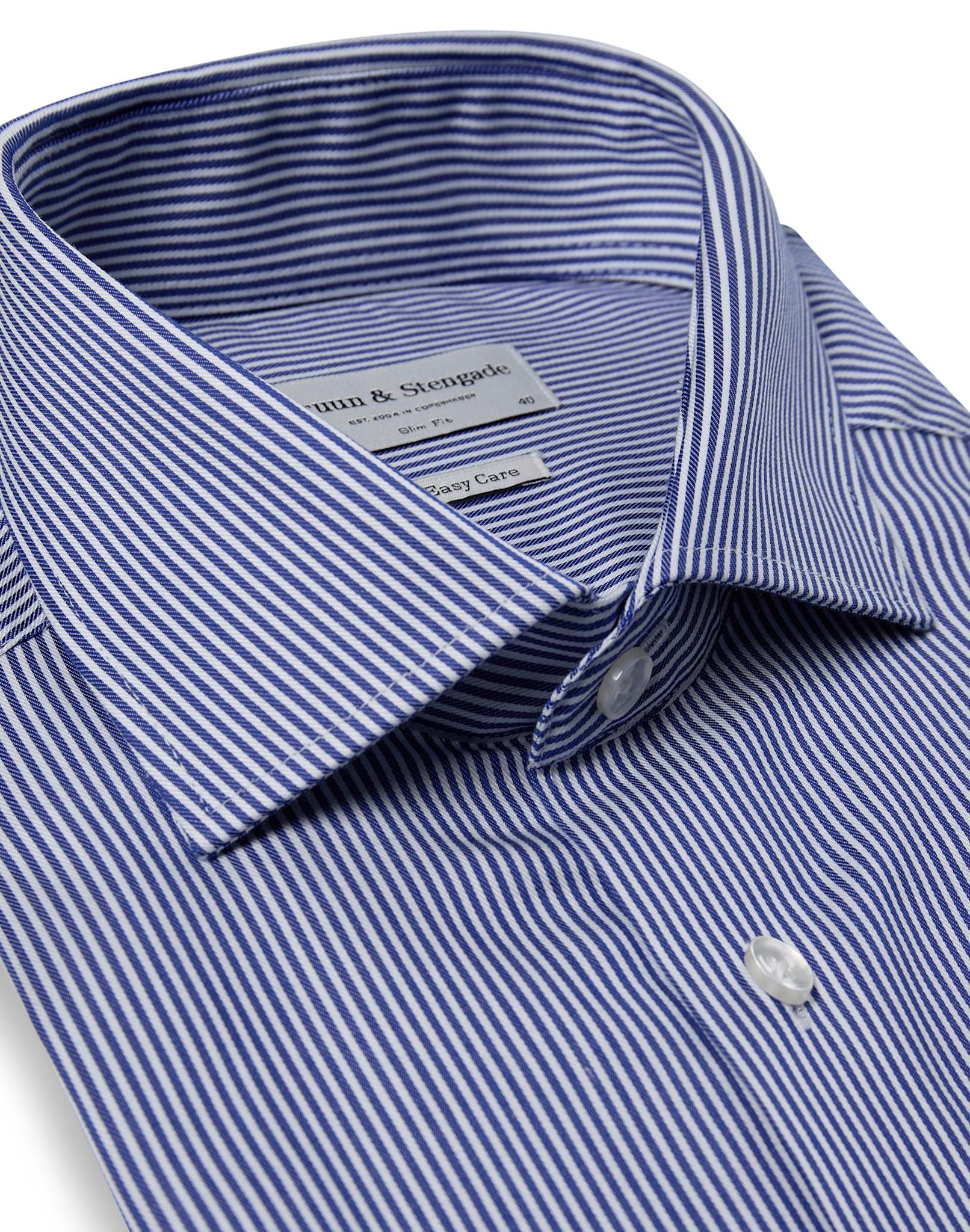 BS Alvarez Slim Fit Shirt - Dark Blue/White