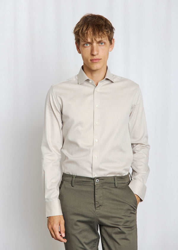 BS Caroll Slim Fit Skjorte - Sand
