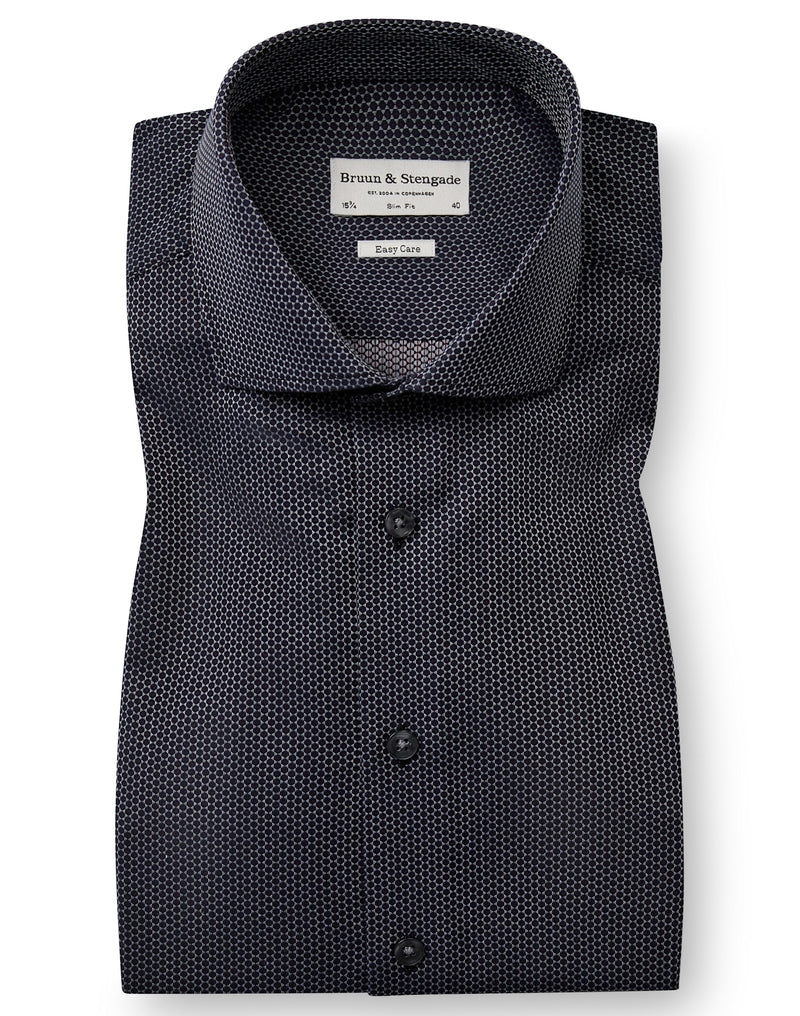 BS Gray Slim Fit Skjorte - Navy