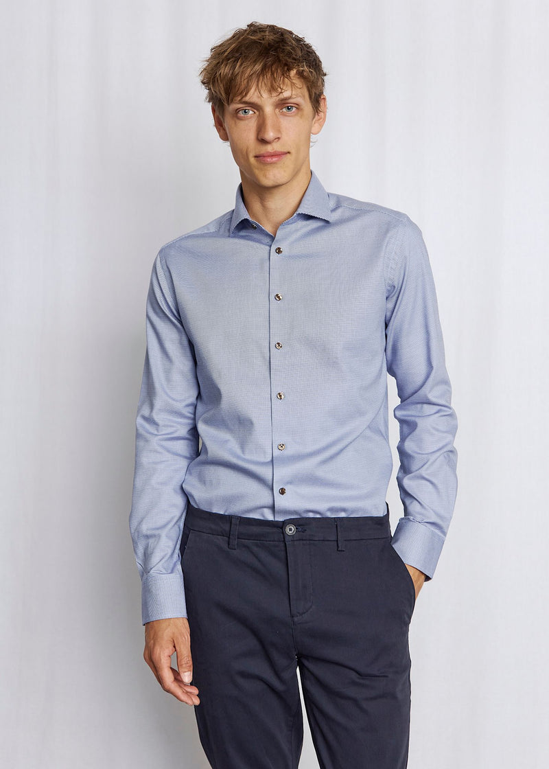 BS Seager Slim Fit Skjorte - Dark Blue