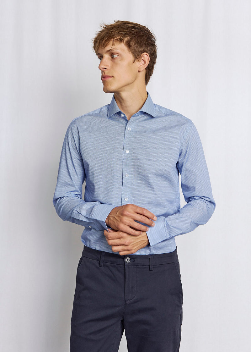 BS Wheeler Slim Fit Skjorte - Blue