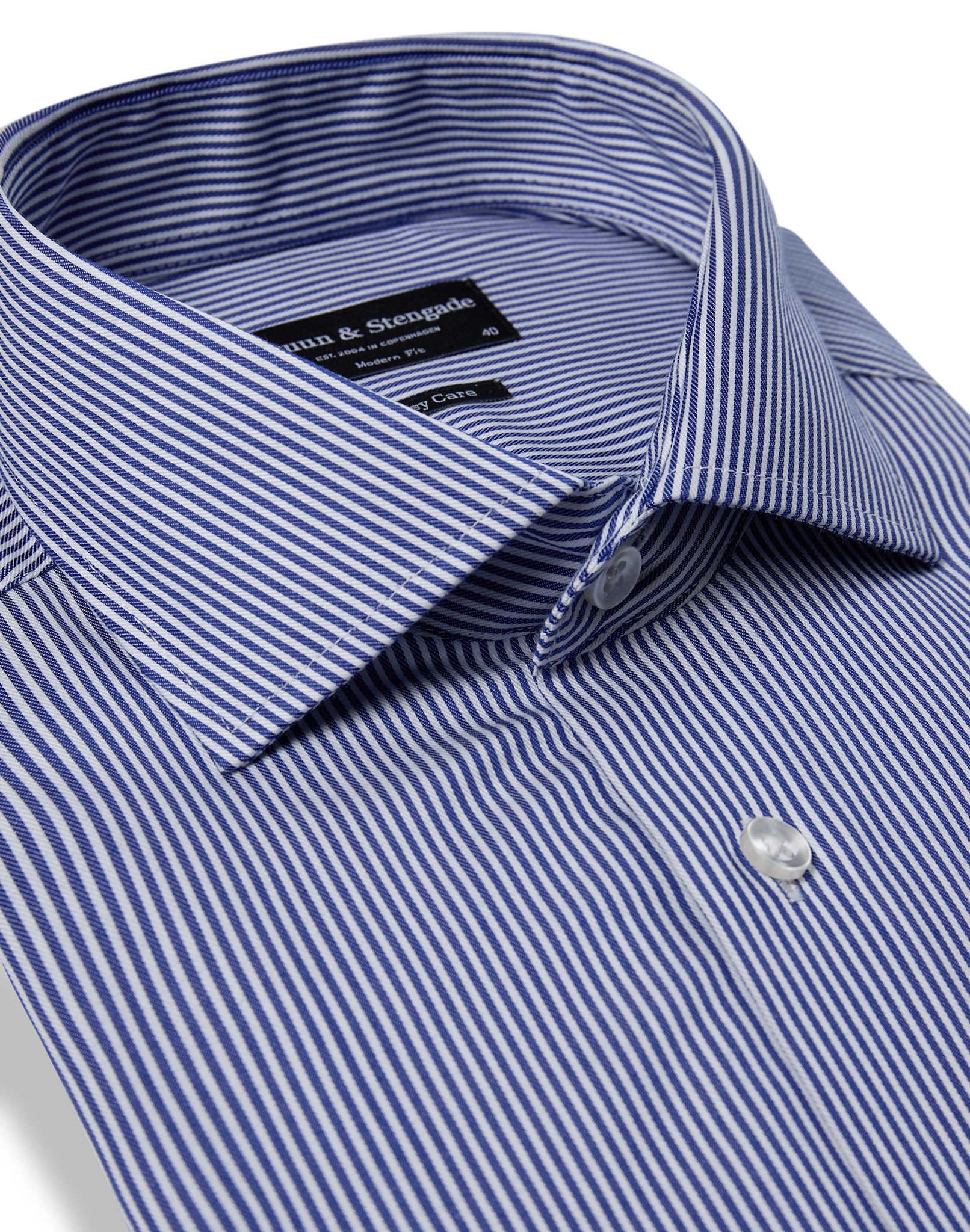 BS Yordan Modern Fit Skjorte - Dark Blue/White