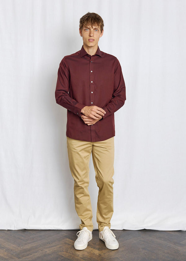 BS Manny Modern Fit Skjorte - Burgundy