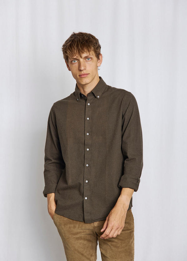 BS Faruk Casual Modern Fit Skjorte - Army