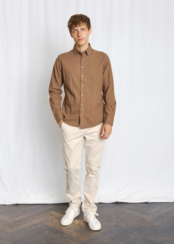 BS Faruk Casual Modern Fit Skjorte - Brown