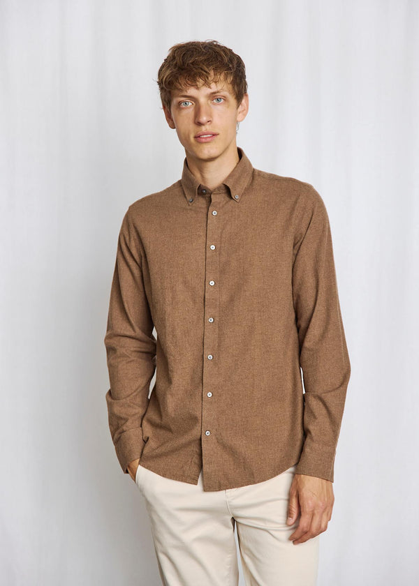 BS Faruk Casual Modern Fit Skjorte - Brown