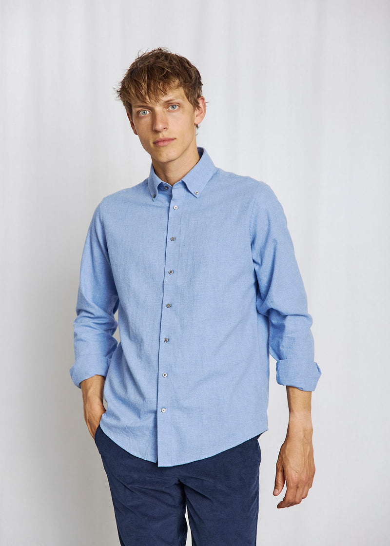 BS Faruk Casual Modern Fit Skjorte - Light Blue