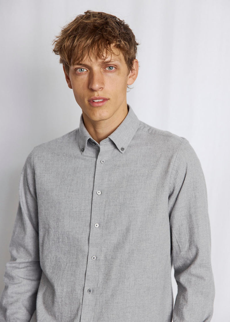 BS Faruk Casual Modern Fit Skjorte - Light Grey